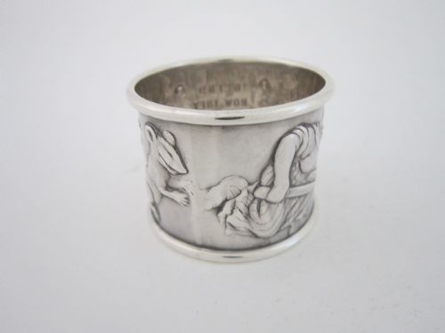 ANTIQUE GEORGE V STERLING SILVER NAPKIN RING - ADDITIONAL PHOTO 3