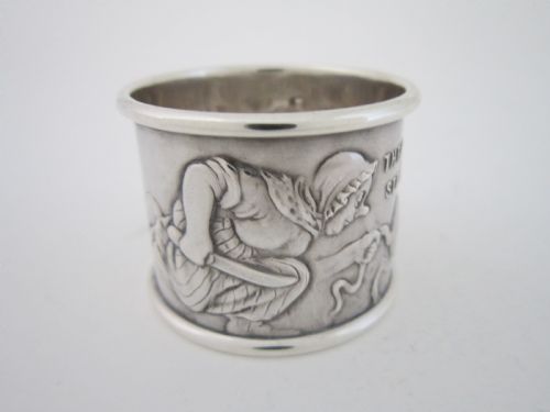 ANTIQUE GEORGE V STERLING SILVER NAPKIN RING - ADDITIONAL PHOTO 4
