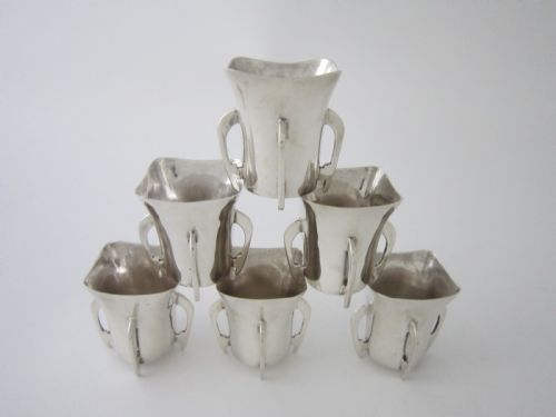 SIX IRISH ANTIQUE STERLING SILVER LIQUEUR TOTS - ADDITIONAL PHOTO 2