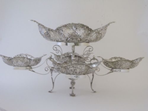 ANTIQUE EDWARDIAN STERLING SILVER CENTREPIECE - ADDITIONAL PHOTO 2