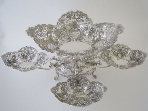 ANTIQUE EDWARDIAN STERLING SILVER CENTREPIECE - ADDITIONAL PHOTO 3
