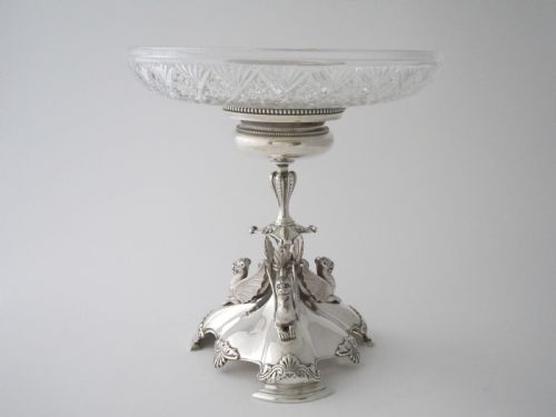 ANTIQUE VICTORIAN STERLING SILVER AND GLASS CENTREPIECE - ADDITIONAL PHOTO 1
