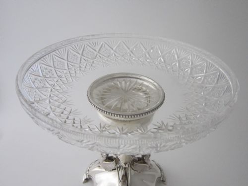 ANTIQUE VICTORIAN STERLING SILVER AND GLASS CENTREPIECE - ADDITIONAL PHOTO 3