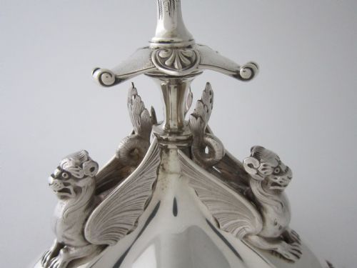 ANTIQUE VICTORIAN STERLING SILVER AND GLASS CENTREPIECE - ADDITIONAL PHOTO 6