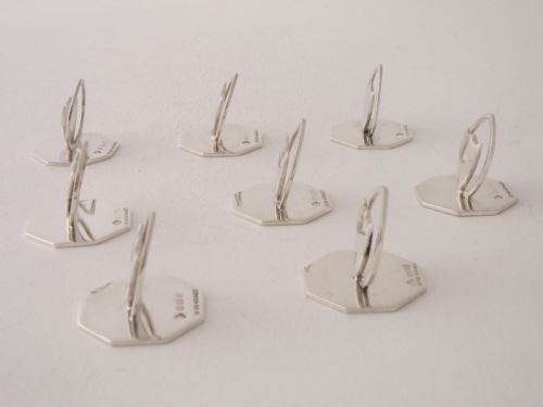 A SET OF EIGHT ANTIQUE EDWARDIAN STERLING SILVER MENUPLACE CARD HOLDERS - ADDITIONAL PHOTO 4