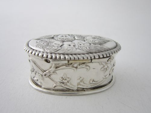ANTIQUE VICTORIAN STERLING SILVER TRINKET BOX - ADDITIONAL PHOTO 2