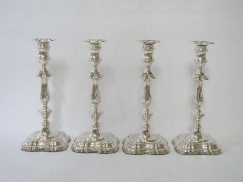 set of four antique george v sterling silver candlesticks - CATEGORY: ANTIQUE SILVER - DATED 1910