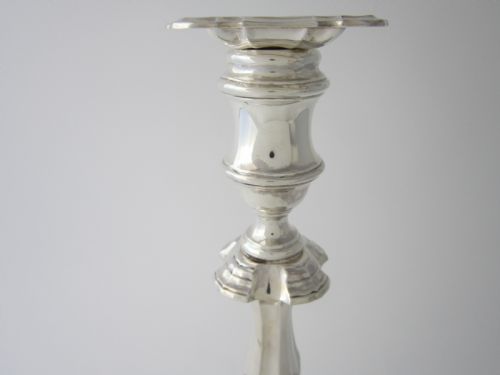 SET OF FOUR ANTIQUE GEORGE V STERLING SILVER CANDLESTICKS - ADDITIONAL PHOTO 6