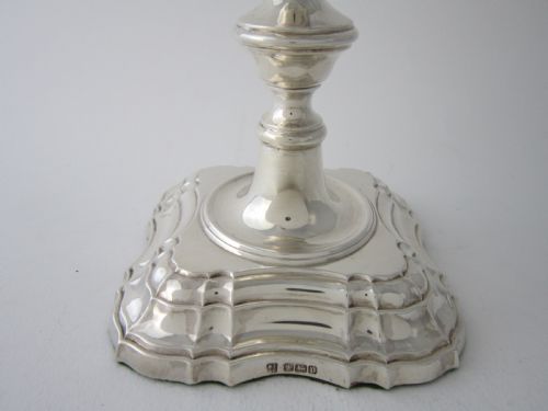 SET OF FOUR ANTIQUE GEORGE V STERLING SILVER CANDLESTICKS - ADDITIONAL PHOTO 8