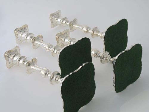 SET OF FOUR ANTIQUE GEORGE V STERLING SILVER CANDLESTICKS - ADDITIONAL PHOTO 10