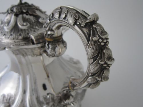 ANTIQUE VICTORIAN STERLING SILVER FOUR PIECE TEA AND COFFEE SET - ADDITIONAL PHOTO 4