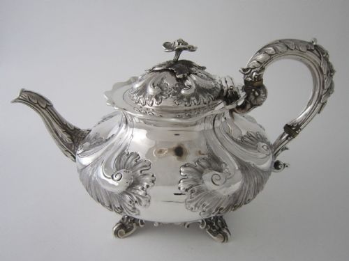 ANTIQUE VICTORIAN STERLING SILVER FOUR PIECE TEA AND COFFEE SET - ADDITIONAL PHOTO 7