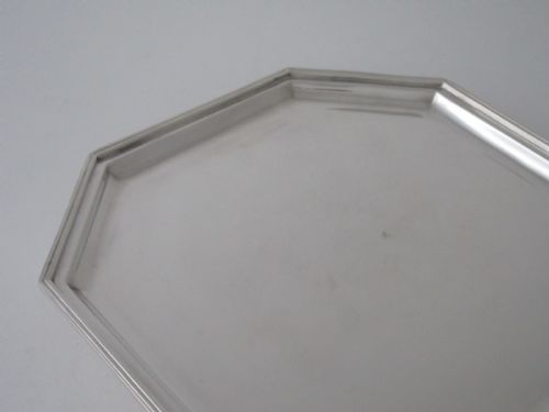 ANTIQUE GEORGE V STERLING SILVER SALVER - ADDITIONAL PHOTO 1
