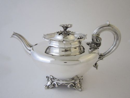 ANTIQUE WILLIAM IV STERLING SILVER THREE PIECE TEA SET - ADDITIONAL PHOTO 1