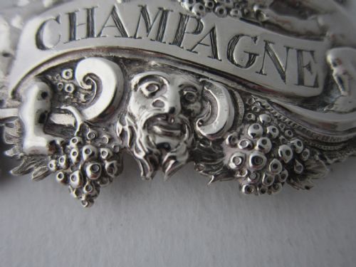 ANTIQUE GEORGE II STERLING SILVER CHAMPAGNE WINE LABEL - ADDITIONAL PHOTO 4