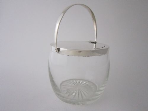 ANTIQUE EDWARDIAN STERLING SILVER AND GLASS BISCUIT BARREL - ADDITIONAL PHOTO 2