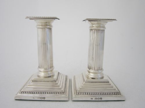 antique victorian sterling silver candlesticks - CATEGORY: ANTIQUE SILVER - DATED VICTORIAN