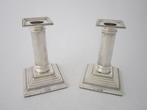 ANTIQUE VICTORIAN STERLING SILVER CANDLESTICKS - ADDITIONAL PHOTO 1