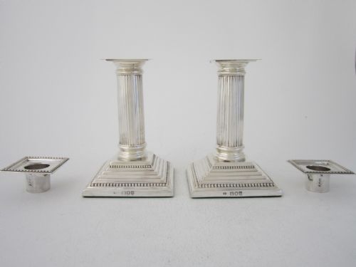 ANTIQUE VICTORIAN STERLING SILVER CANDLESTICKS - ADDITIONAL PHOTO 2
