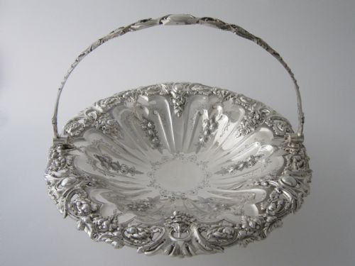 antique victorian sterling silver basket - CATEGORY: ANTIQUE SILVER - DATED 1850