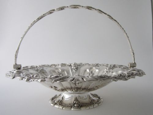 ANTIQUE VICTORIAN STERLING SILVER BASKET - ADDITIONAL PHOTO 1