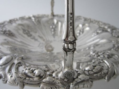 ANTIQUE VICTORIAN STERLING SILVER BASKET - ADDITIONAL PHOTO 4