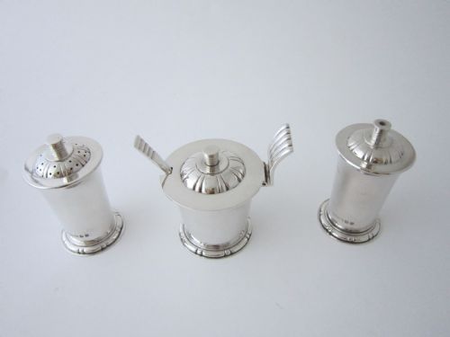 ELIZABETH II STERLING SILVER CONDIMENT SET BY RE STONE - ADDITIONAL PHOTO 1
