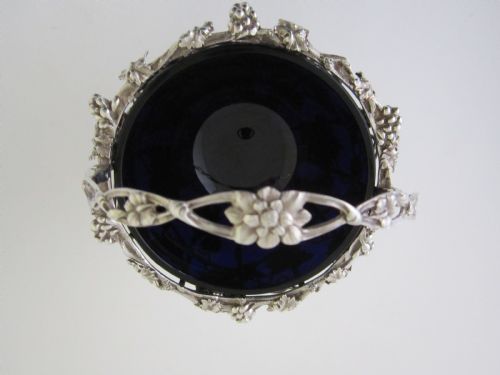 ANTIQUE VICTORIAN STERLING SILVER AND GLASS BASKET - ADDITIONAL PHOTO 7