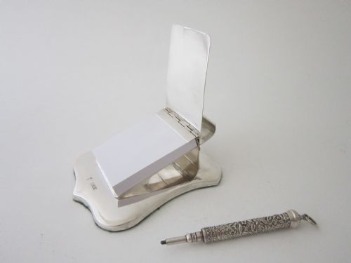 ANTIQUE EDWARDIAN STERLING SILVER DESK NOTE PAD - ADDITIONAL PHOTO 1
