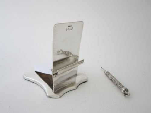 ANTIQUE EDWARDIAN STERLING SILVER DESK NOTE PAD - ADDITIONAL PHOTO 2