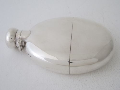 antique victorian sterling silver hip flask - CATEGORY: ANTIQUE SILVER - DATED VICTORIAN