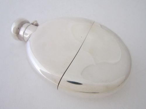 ANTIQUE VICTORIAN STERLING SILVER HIP FLASK - ADDITIONAL PHOTO 2