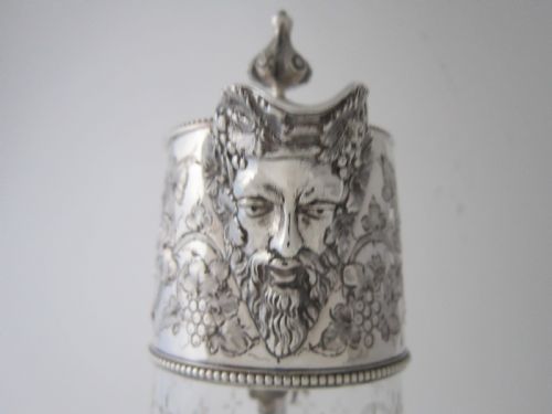 ANTIQUE VICTORIAN STERLING SILVER AND ETCHED GLASS CLARET JUG - ADDITIONAL PHOTO 2