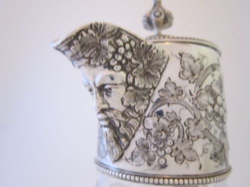 ANTIQUE VICTORIAN STERLING SILVER AND ETCHED GLASS CLARET JUG - ADDITIONAL PHOTO 14
