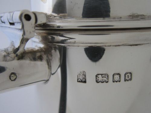 ANTIQUE GEORGE V STERLING SILVER CAFEAULAIT POTS - ADDITIONAL PHOTO 7