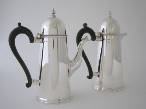 ANTIQUE GEORGE V STERLING SILVER CAFEAULAIT POTS - ADDITIONAL PHOTO 8