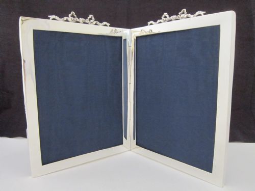 ANTIQUE EDWARDIAN STERLING SILVER DOUBLE PHOTOGRAPH FRAME - ADDITIONAL PHOTO 4
