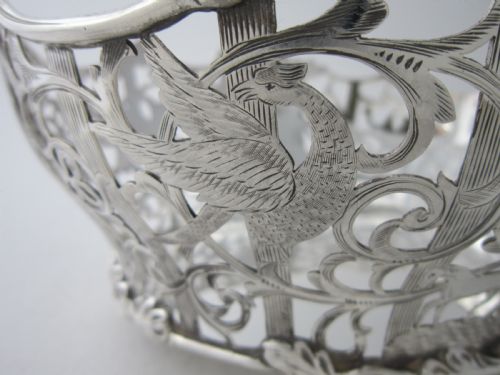 ANTIQUE EDWARDIAN STERLING SILVER BASKETDISH - ADDITIONAL PHOTO 4