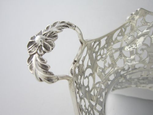 ANTIQUE EDWARDIAN STERLING SILVER BASKETDISH - ADDITIONAL PHOTO 7