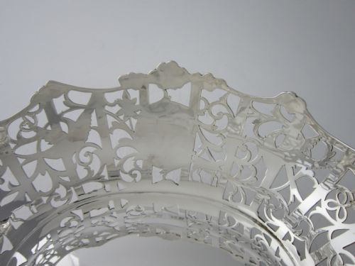 ANTIQUE EDWARDIAN STERLING SILVER BASKETDISH - ADDITIONAL PHOTO 8