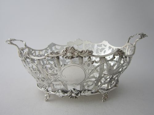 ANTIQUE EDWARDIAN STERLING SILVER BASKETDISH - ADDITIONAL PHOTO 12