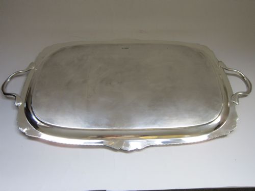 ANTIQUE GEORGE V STERLING SILVER TRAY - ADDITIONAL PHOTO 1