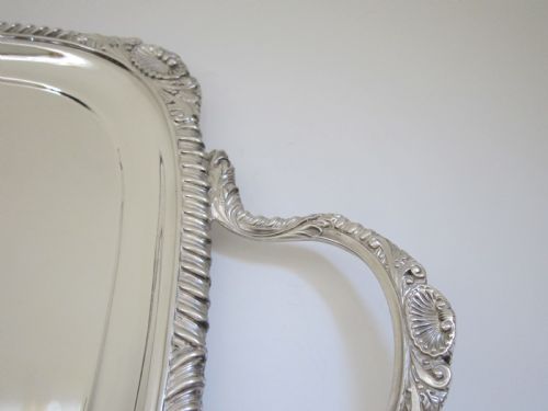 ANTIQUE GEORGE V STERLING SILVER TRAY - ADDITIONAL PHOTO 2