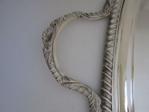 ANTIQUE GEORGE V STERLING SILVER TRAY - ADDITIONAL PHOTO 4
