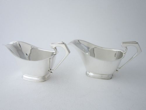 ART DECO STERLING SILVER SAUCE BOATS - ADDITIONAL PHOTO 1