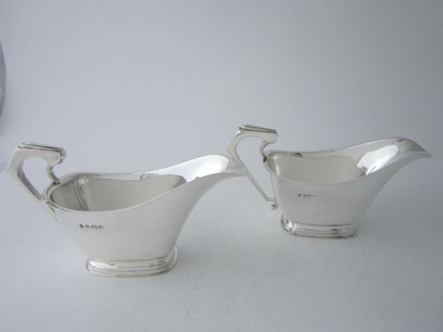 ART DECO STERLING SILVER SAUCE BOATS - ADDITIONAL PHOTO 3