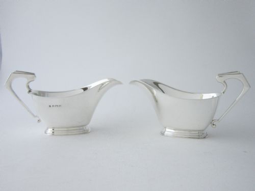 art deco sterling silver sauce boats - CATEGORY: ANTIQUE SILVER - DATED 1930