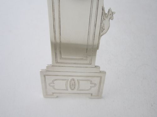 ANTIQUE GEORGE V STERLING SILVER NOVELTY CLOCK - ADDITIONAL PHOTO 4
