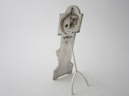 ANTIQUE GEORGE V STERLING SILVER NOVELTY CLOCK - ADDITIONAL PHOTO 7