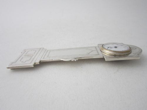 ANTIQUE GEORGE V STERLING SILVER NOVELTY CLOCK - ADDITIONAL PHOTO 8